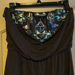 Very cute high low strapless sequin top dresss